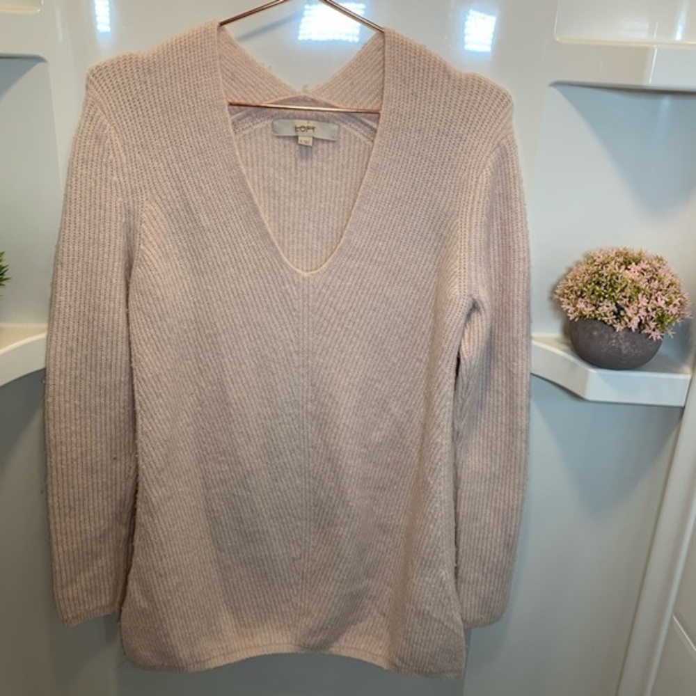 Loft Soft Ribbed V Neck Sweater - Picture 12 of 12